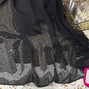 Juicy couture Black Sheer Scarf with Sparkling Accents